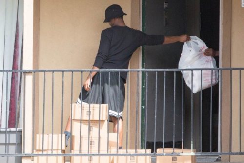 Strict quarantine measures are in evidence as supplies are delivered to Patient Zero's "quarantined" family in Dallas.