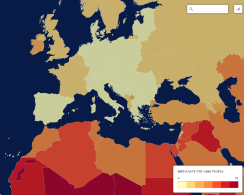 Birth rate map