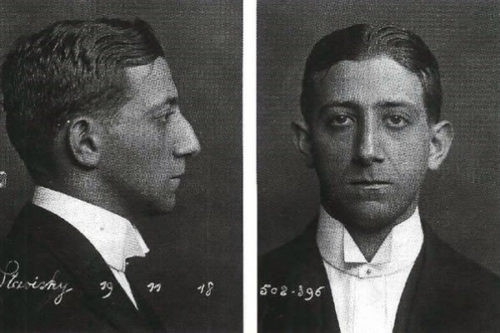 A pair of Stavisky's booking photographs