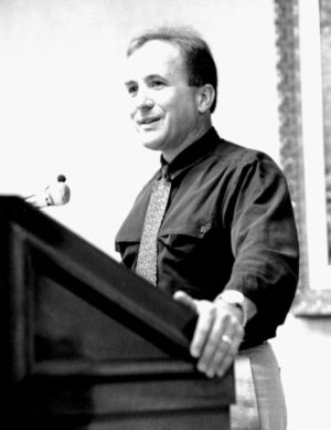 Michael Shermer, editor-publisher of Skeptic magazine, addresses the IHR-sponsored meeting.