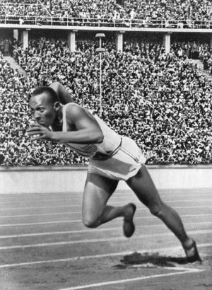 Jesse Owens at the 1936 Olympic Games in Berlin