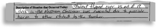 A discipline referral for a second-grader at Melrose