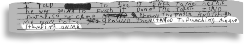 A victim statement by a 10-year-old at Maximo