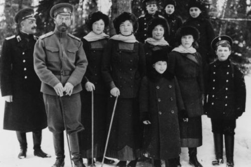 The tsar and his family at Tsarskoye Selo palace near St Petersburg in 1916