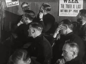 Blackshirts listening to Mosley at Belle Vue