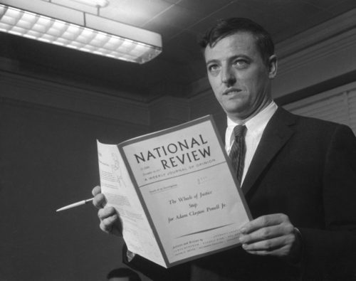 A young Buckley with an early issue of his magazine, 1957