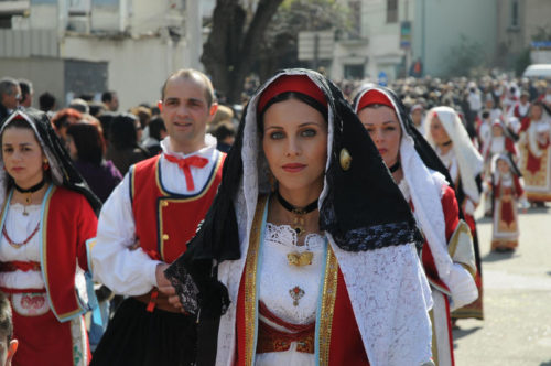 Sardinians in traditional garb