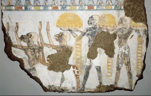 Above: Nubians bringing tribute to the pharaohs, Tomb of Sobekhotep, twelfth dynasty, circa 1850 BC. From The Children of Ra.