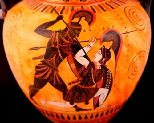 Achilles depicted on a Greek vase