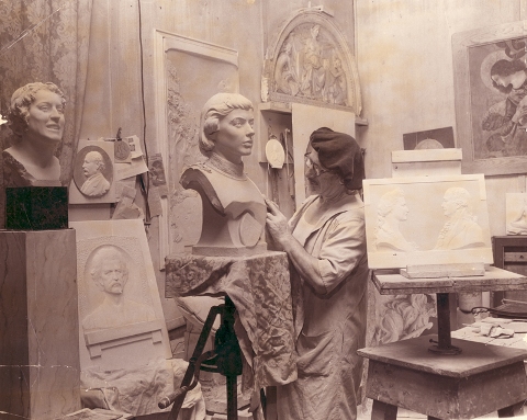 Federici at work in his studio