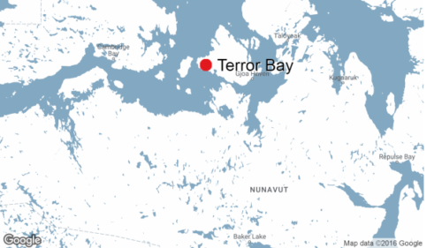 Terror Bay, where it is reported HMS Terror was found, sits on the south shore of Nunavut's King William Island. The Terror was abandoned north of the island, according to correspondence recovered by the expedition's crew. 