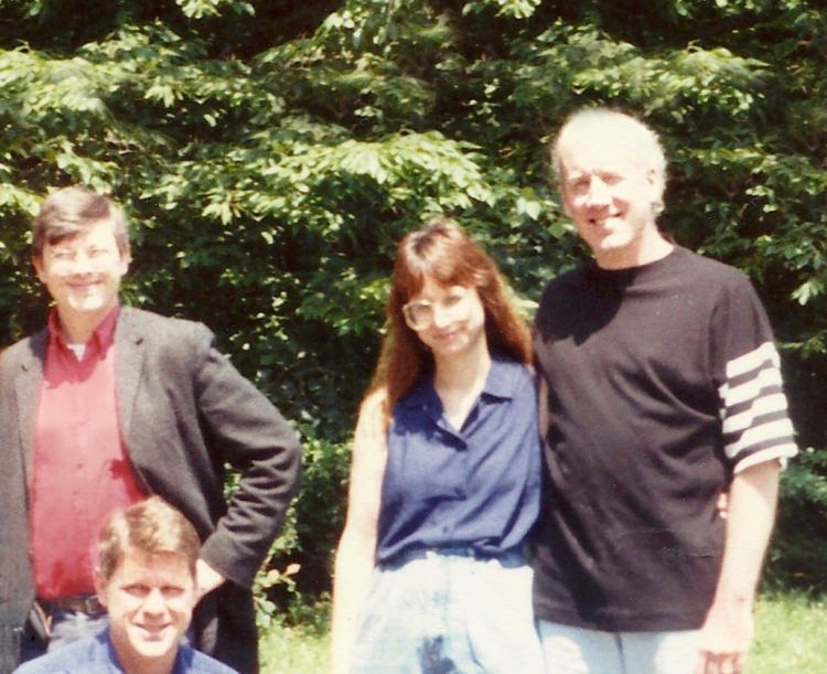 Joseph Pryce, far right, with his wife Patti, Will Williams, lower left, and Kevin Strom on The Land in 1992.