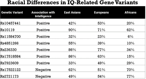 Race And IQ The Case For Genes National Vanguard